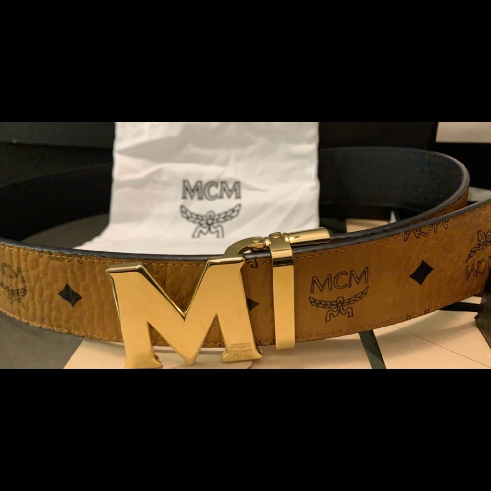MCM Cognac Reversible Belt